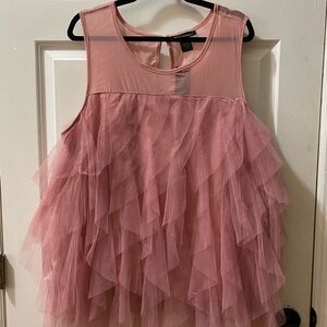 Pink Layered Tulle Top